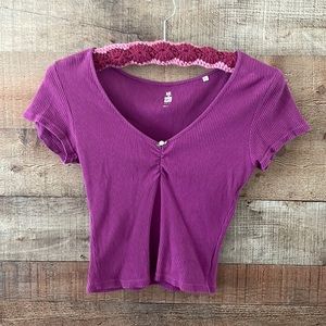 Me to We Purple Crop Top